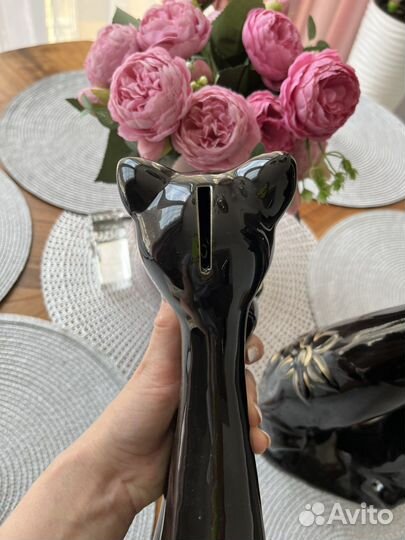 Сувинир копилка Кот и кошка черная