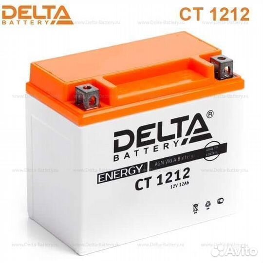 Аккумулятор мото 12Ач Delta CT 1212 (12V / 12Ah)