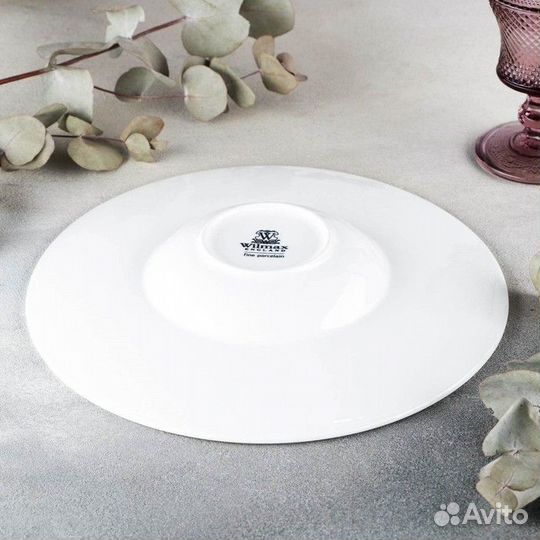 Тарелка фарфоровая, 280 мл, d28 см, цвет белый