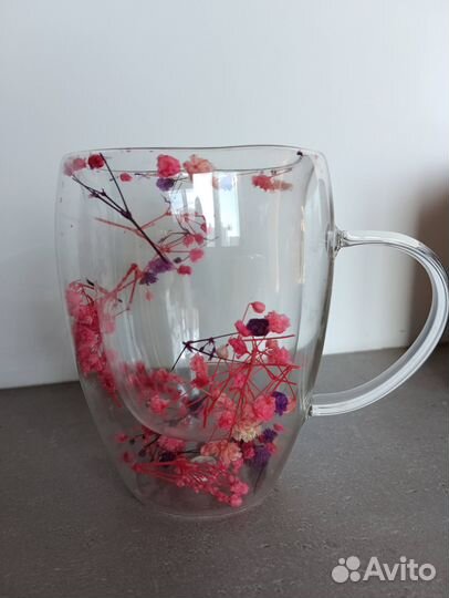 Кружка miland home 350 мл с сухоцветами