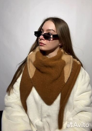 Бактус шаль косынка шаль из пуха норки