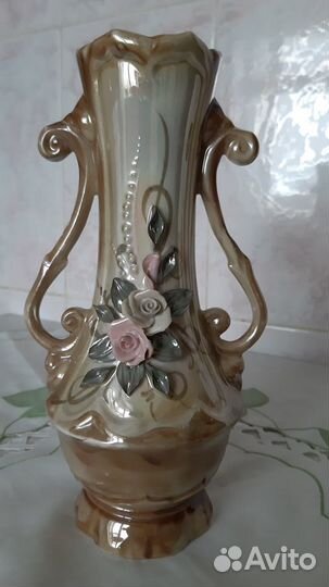 Вазочка керамика глазурь, объёмный декор. Новая