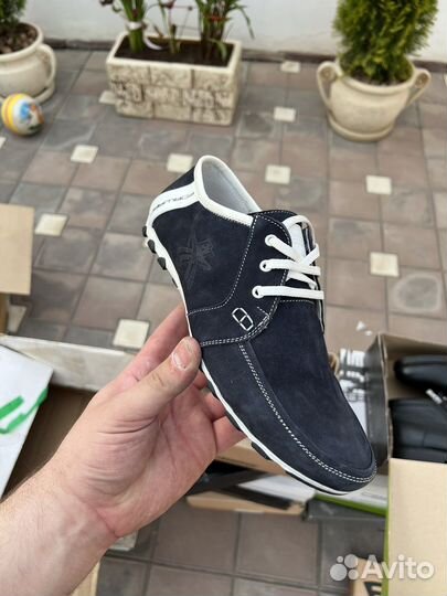 Мокасины летние нубук