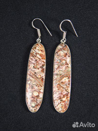 Серьги с леопардовой яшмой