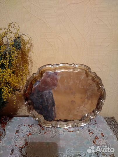 Поднос посеребренный. Европа середина 20 века
