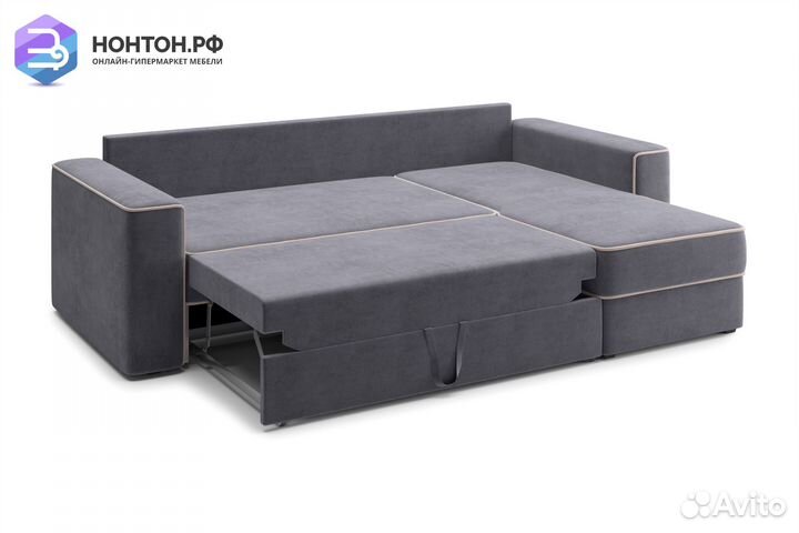 Диван угловой дельфин Берген темно-серый