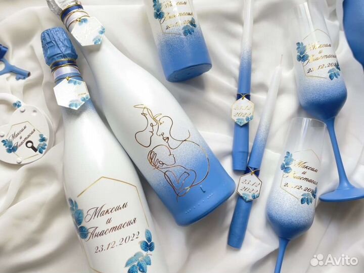 Свадебные бутылки, шампанское свадебное, свадебный