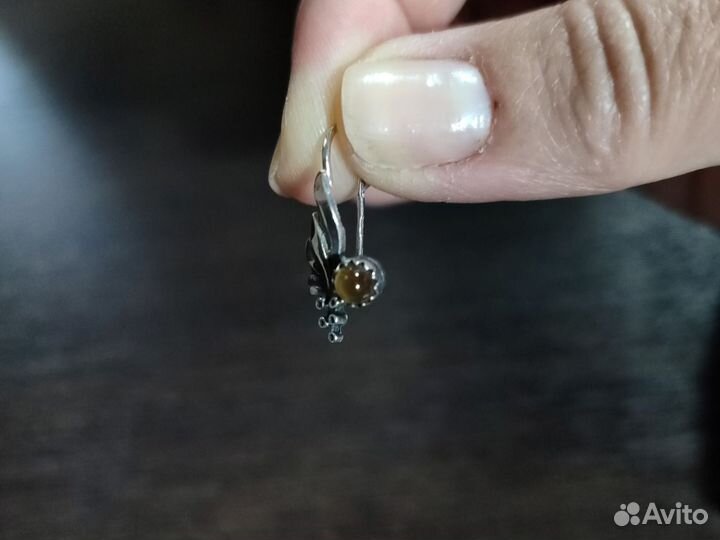 Серьги серебро СССР 875 probe