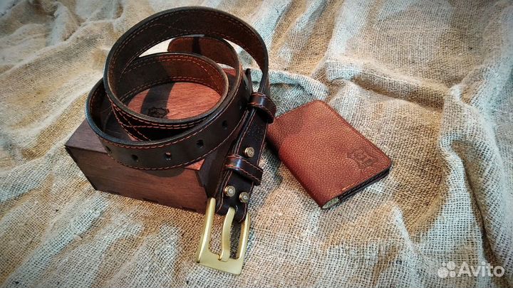 Ремень+ корочки для паспорта. Готовый подарок