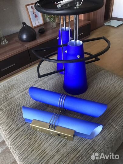 Комплект люстра потолочная и 2 бра