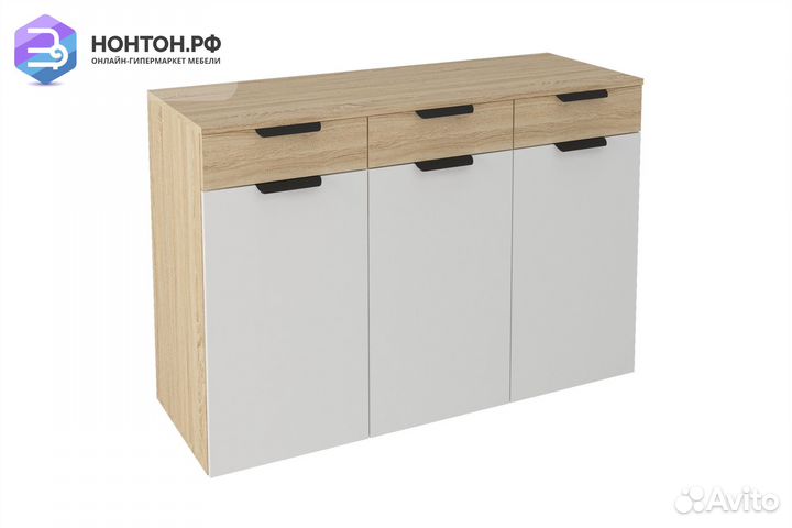 Комод Норд км01-1200 дуб сонома / белый