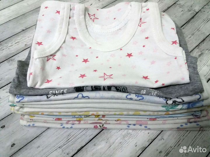 Майки детские пакетом 62,68,74