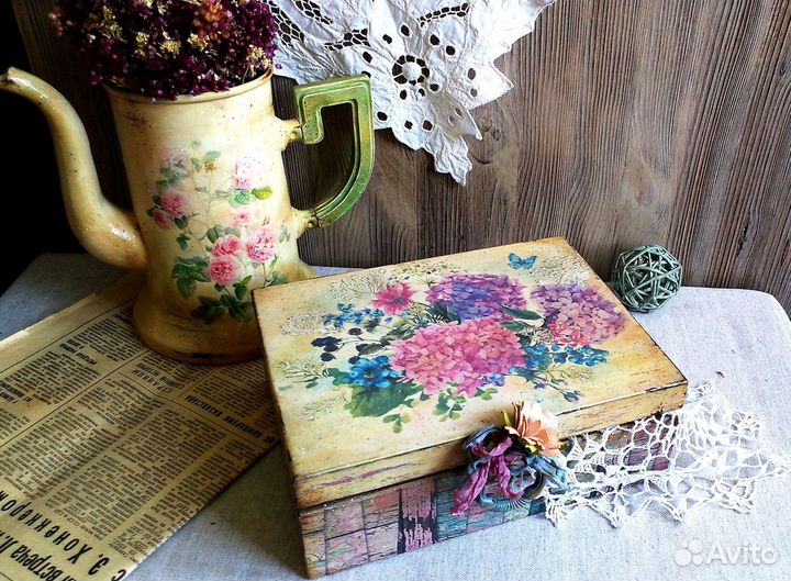 Шкатулка для чая цветы моего сада