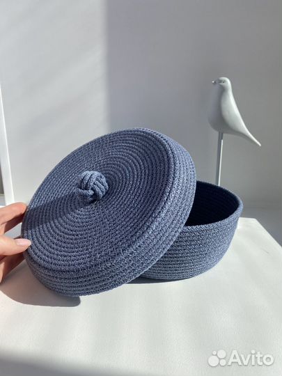 Корзина интерьерная из хлопкового шнура