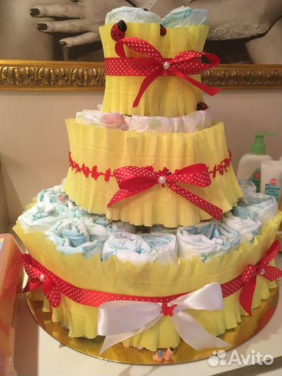 Торт из памперсов подгузников