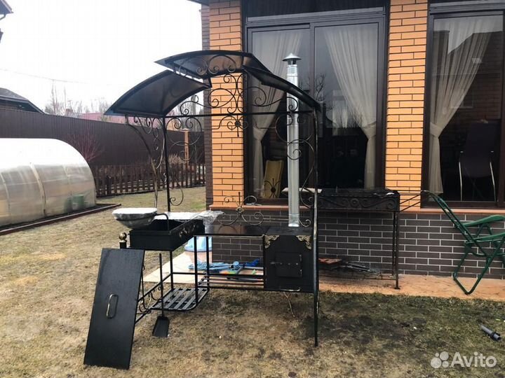 Мангал кованый с печкой