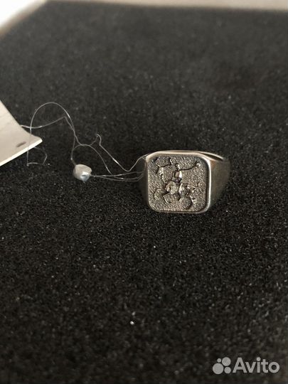 Кольцо перстень серебро925 Печатка всадник