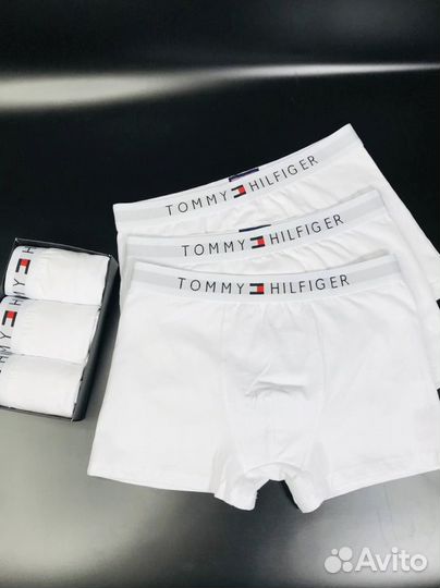 Трусы мужские tommy hilfiger белые хлопок арт.763