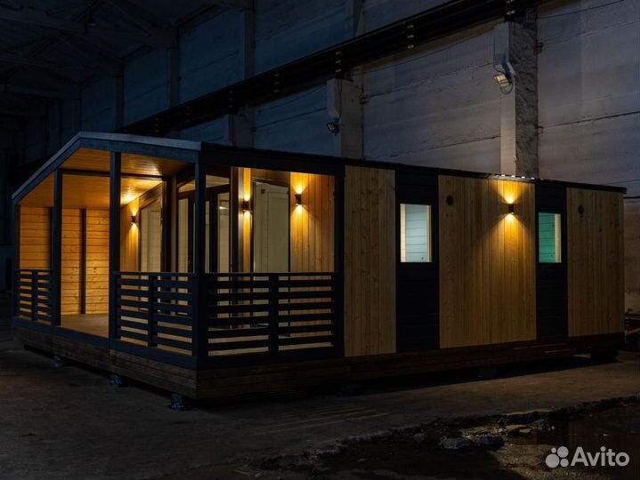 Модульный дом 60 м2 под ключ, 2 спальни, терраса