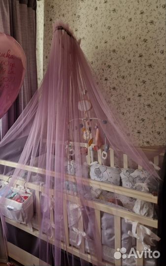 Балдахин с держателем на детскую кроватку