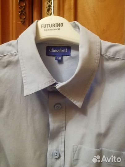 Рубашки для мальчика белые и голубые, 122-140см