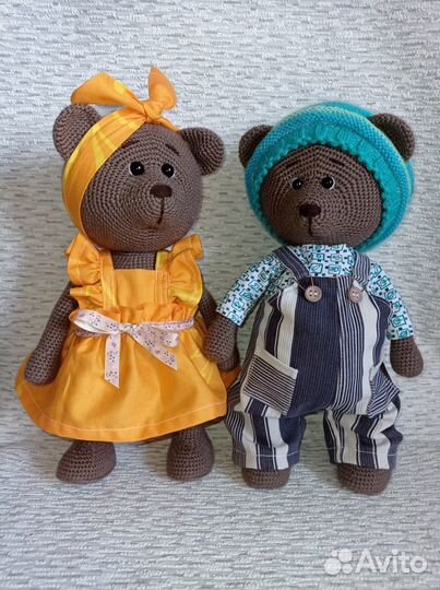 Вязанные игрушки. Медведи. Сладкая парочка