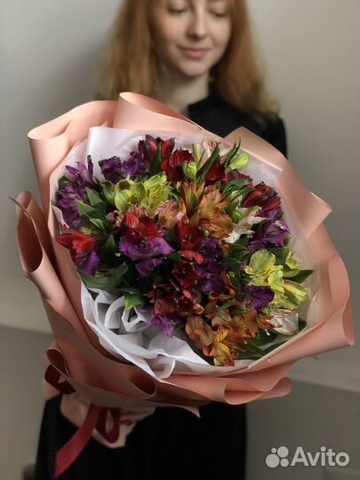 Цветы, букет альстромерий, доставка