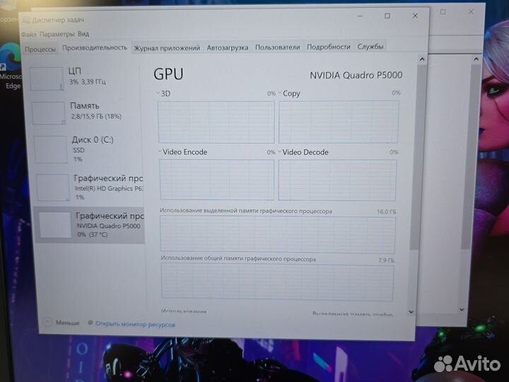 Круче нет Dell 7720 4K P5000 Xeon 3.1Ghz 16Gb 512