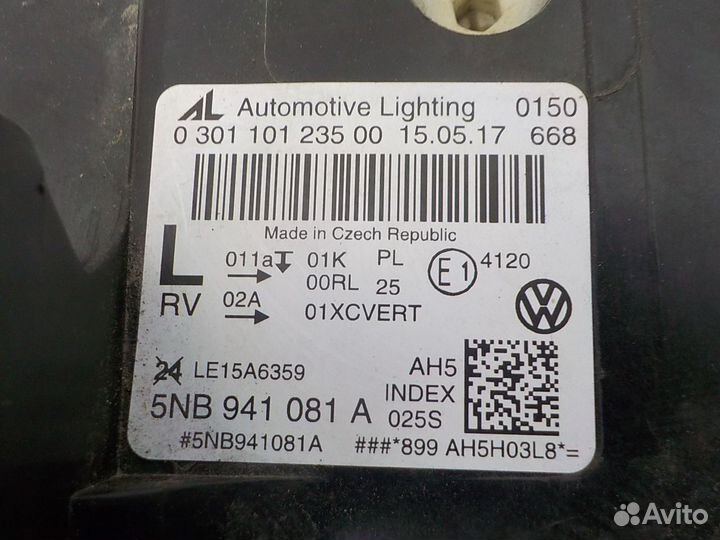 Фара левая на Volkswagen Tiguan