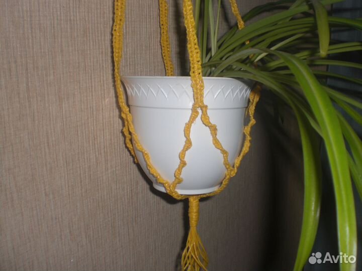Кашпо макраме под цветочный горшок