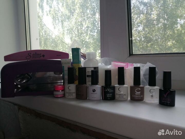 Уф лампа для ногтей и набор для маникюра