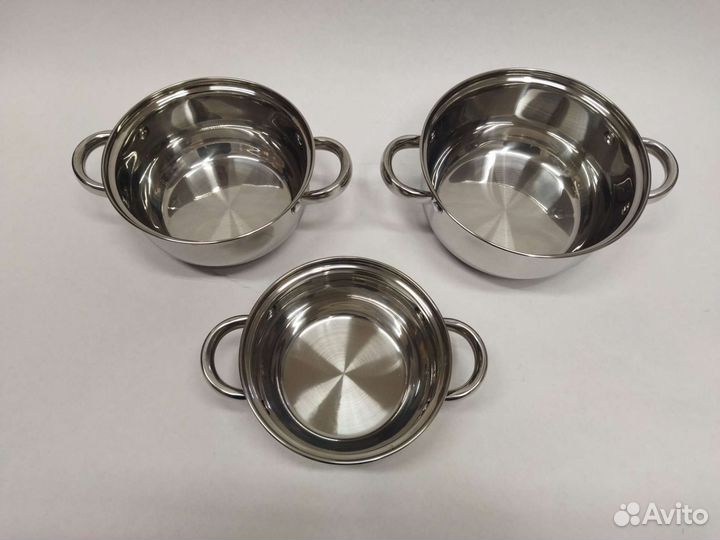 Кастрюля из нержавейки набор индукция (Россия)