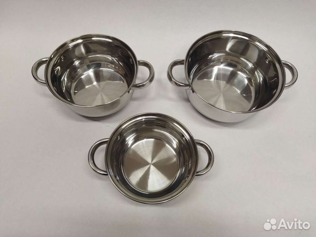 Кастрюля из нержавейки набор индукция (Россия)