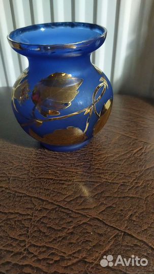 Ваза кобальтовое стекло, советских времен