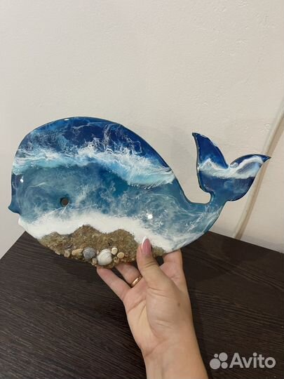 Картина панно из дерева кит