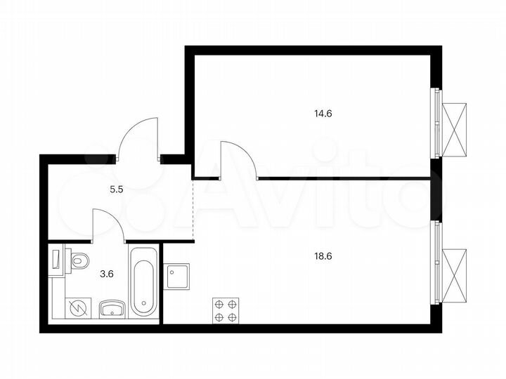 1-к. квартира, 42,3 м², 2/33 эт.