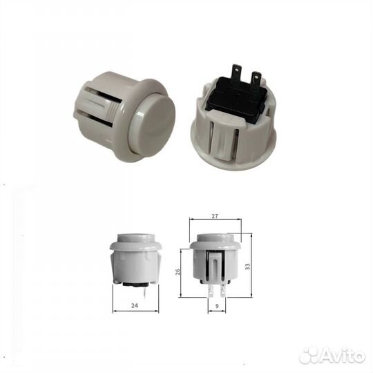 1 шт Кнопочный переключатель RC-1005-24-W 12 А с т