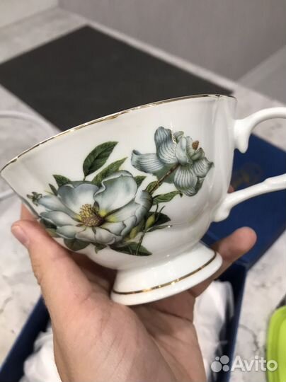 Чайная пара фарфор кружка блюдце