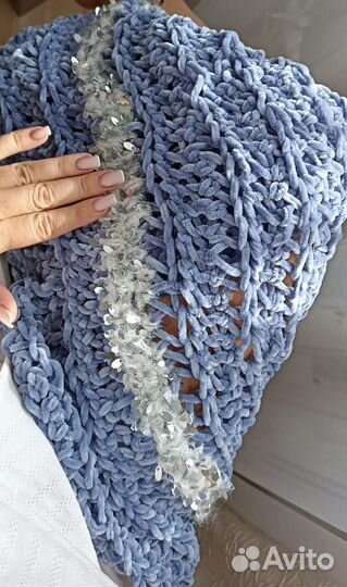 Плед вязаный ручная работа