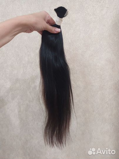Волосы для наращивания черные натуральные срез