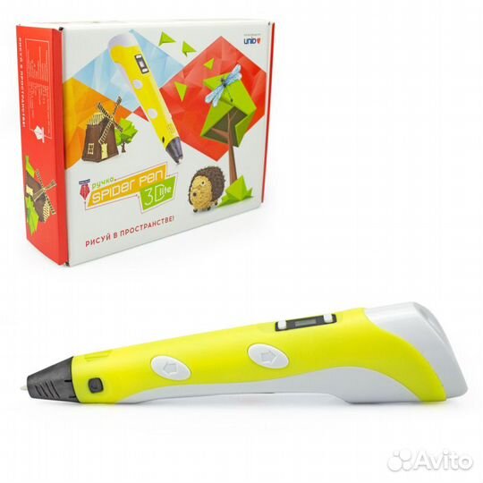 3D ручка Spider Pen lite с ЖК дисплеем, желтая
