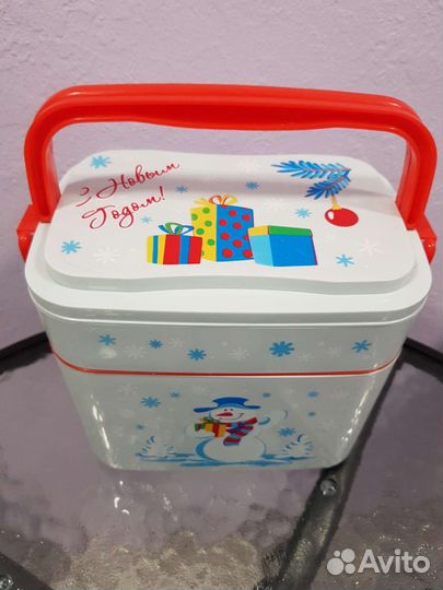 Контейнер ланчбокс трехъярусный разборный