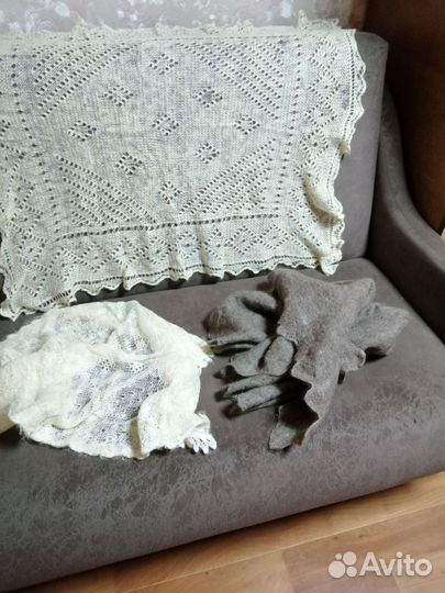 Пуховый платок паутинка шаль