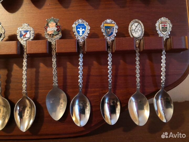 Набор антикварных коллекционных ложечек + панно №5