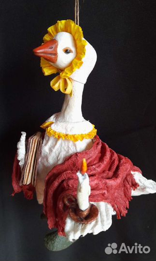 Ватная игрушка гусыня