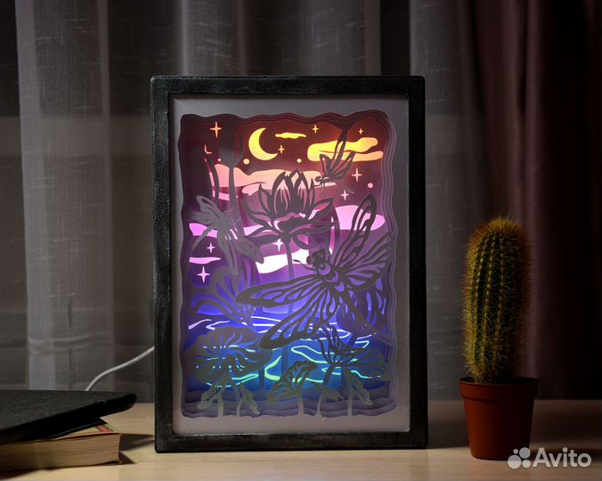 Светильник настольный картина лайтбокс