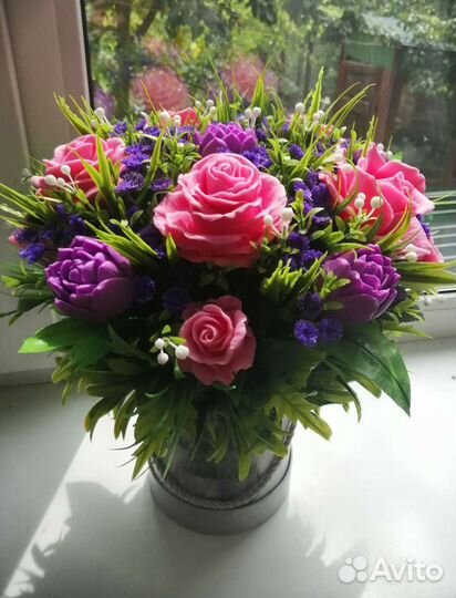 Мыльные букеты ручной работы