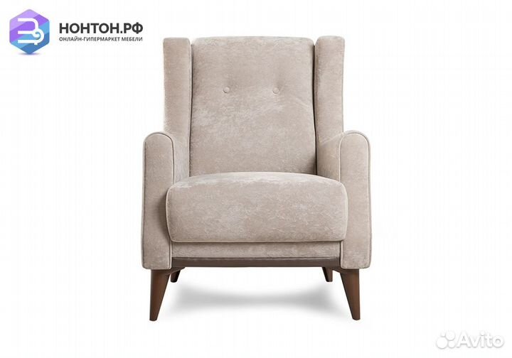 Кресло Плимут светло-бежевый / коричневый