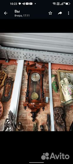Старинные настенные антикварные часы с боем