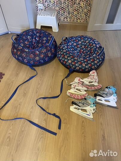 Коньки раздвижные 27-30 + чехлы